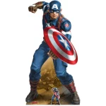 Captain America 'Comic Book Art' (Marvel Avengers) Lifesize + Mini Cardboard Cutout Front