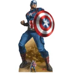 Captain America 'Earth's Mightiest Hero' (Marvel Avengers) Lifesize + Mini Cardboard Cutout Front