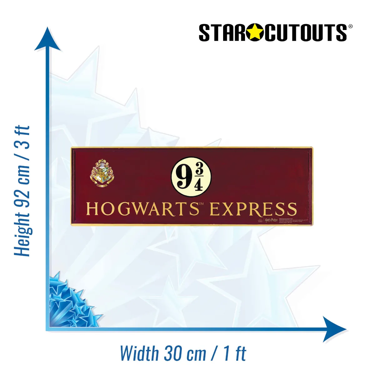 Hogwarts Express Sign Harry Potter Official Wall Mounted Cardboard Cutout Size