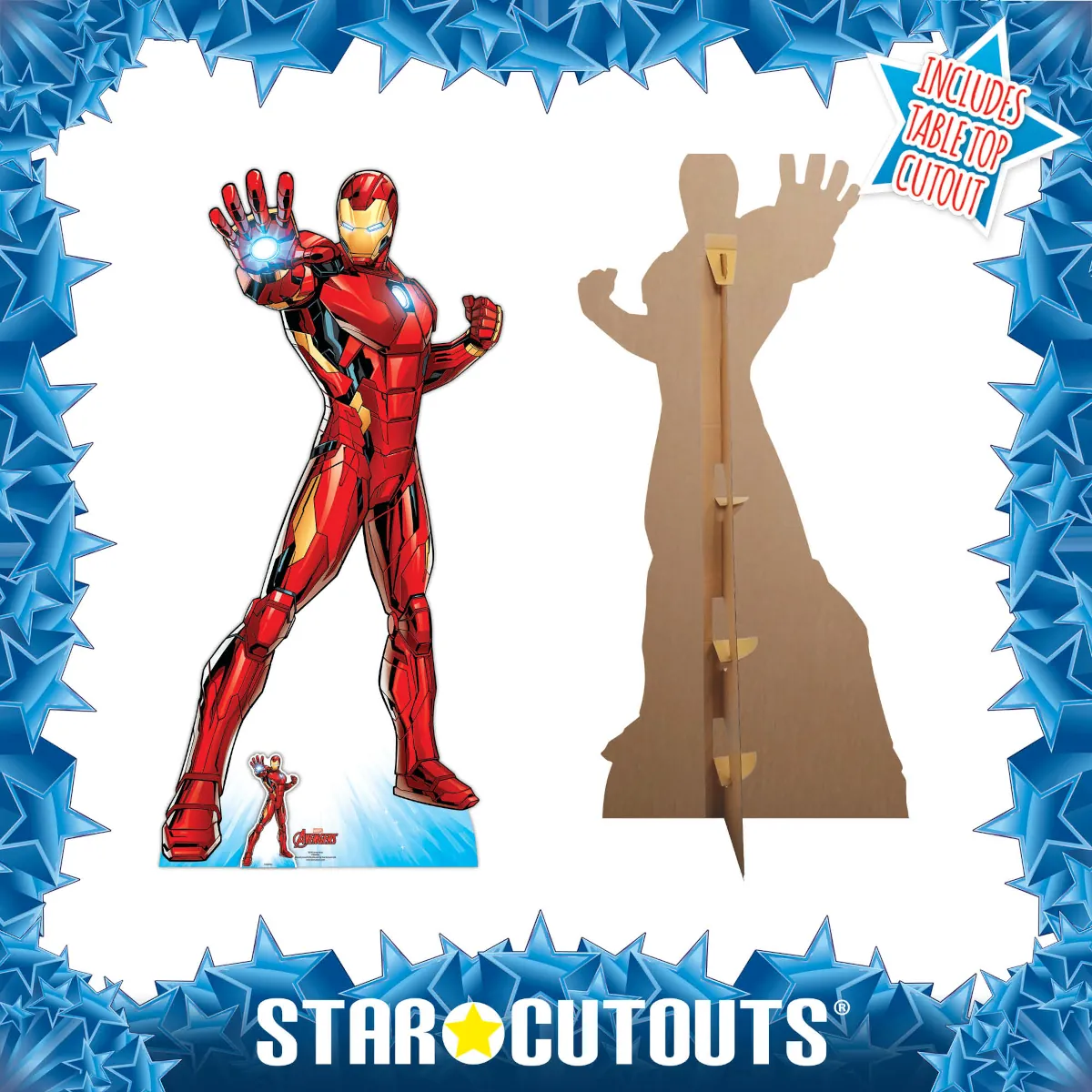 Iron Man 'Superhero' (Marvel Avengers) Lifesize + Mini Cardboard Cutout Frame