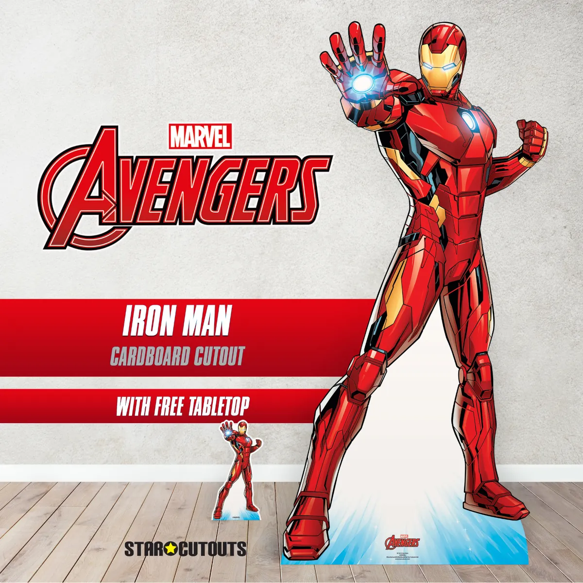 Iron Man 'Superhero' (Marvel Avengers) Lifesize + Mini Cardboard Cutout :Room
