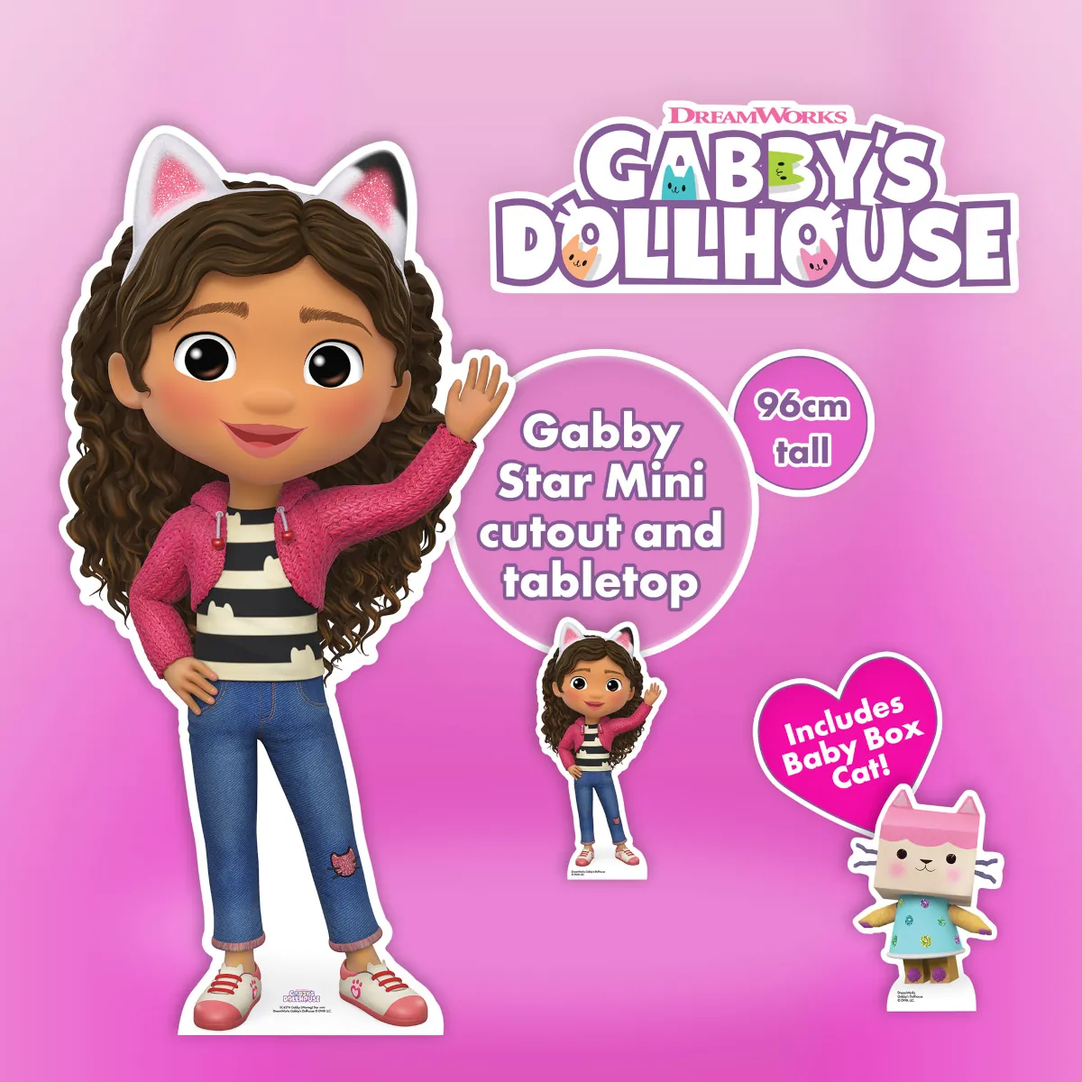SC4274 Gabby Waving Gabbys Dollhouse Official Small Mini Cardboard Cutout Standee 4