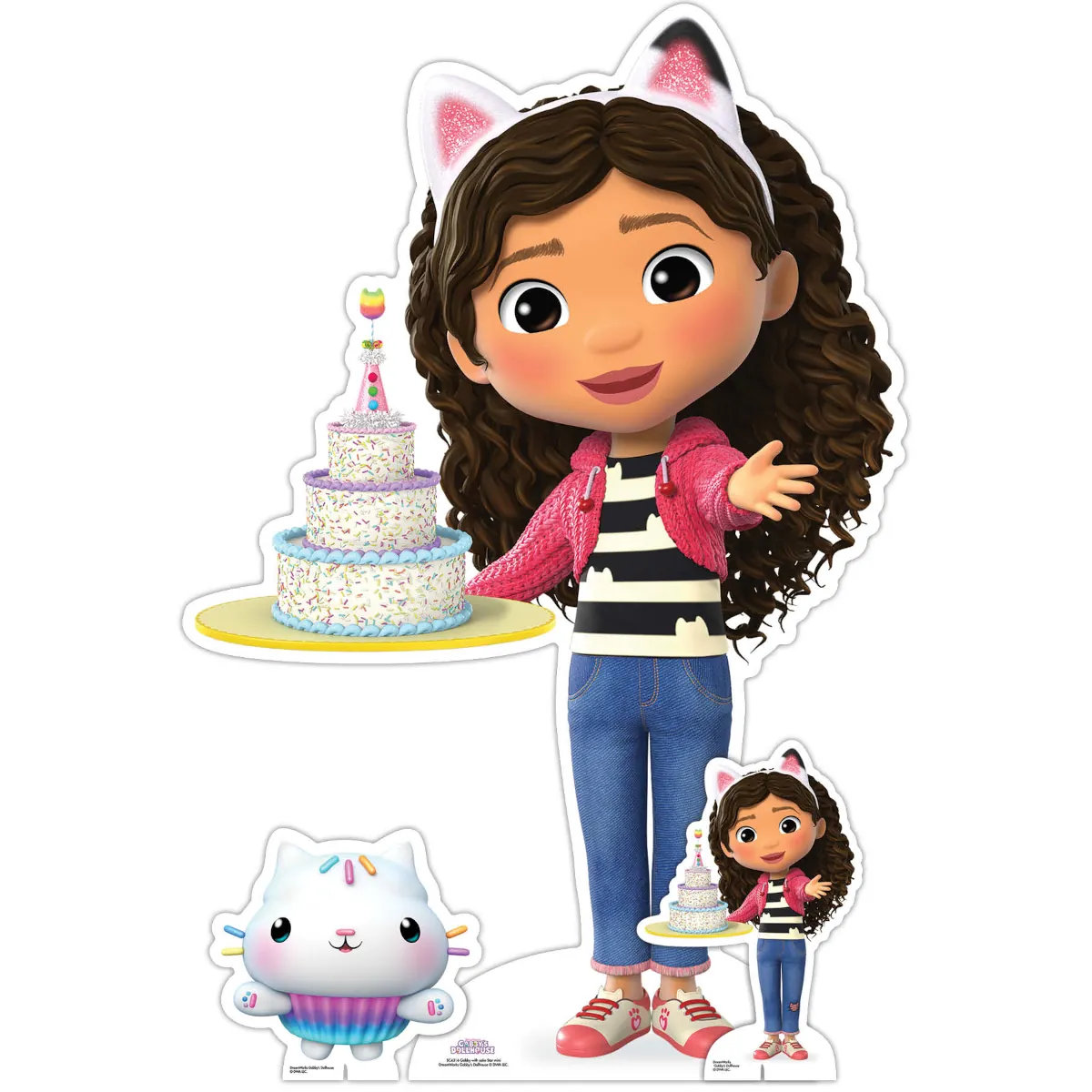 SC4316 Gabby With Cake DreamWorks Gabbys Dollhouse Official Small Mini Cardboard Cutout