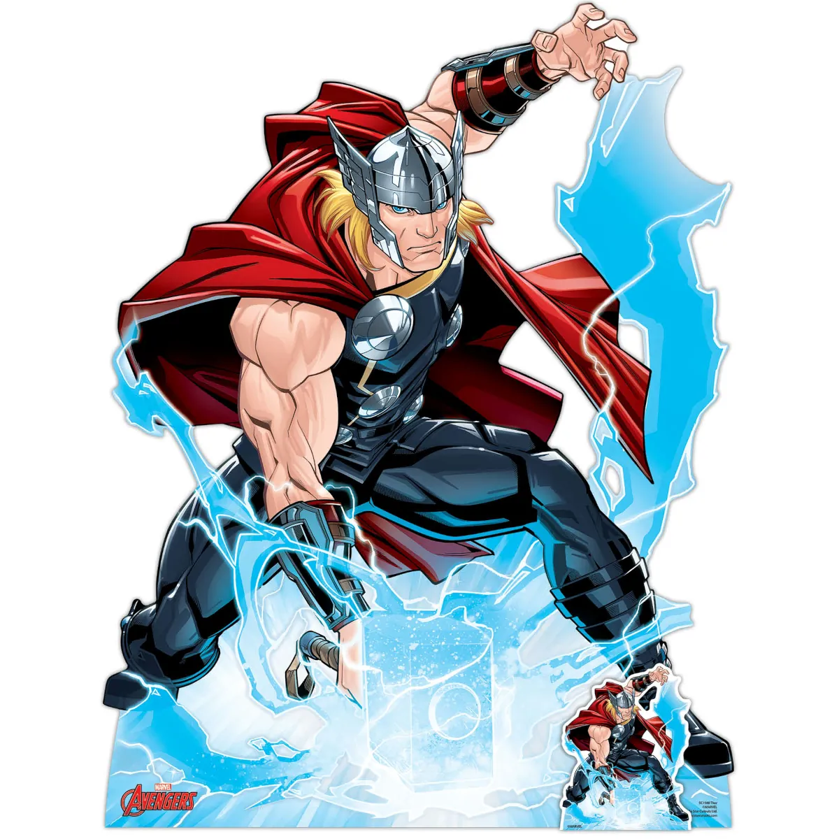 Thor 'Call The Storm' (Marvel Avengers) Lifesize + Mini Cardboard Cutout Front