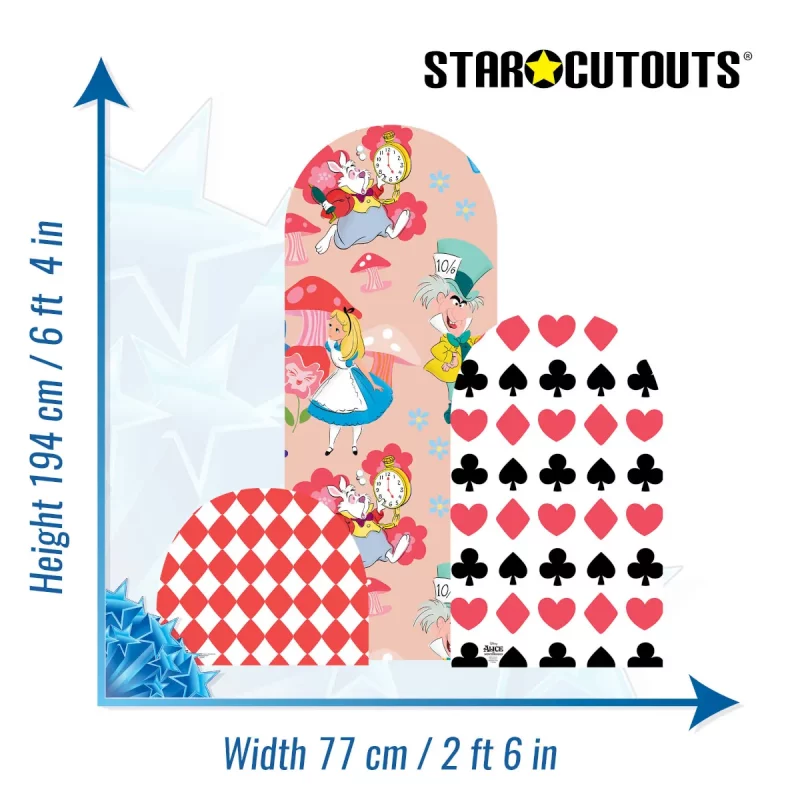 Alice In Wonderland Disney Official Backdrop Triple Cardboard Cutout Size