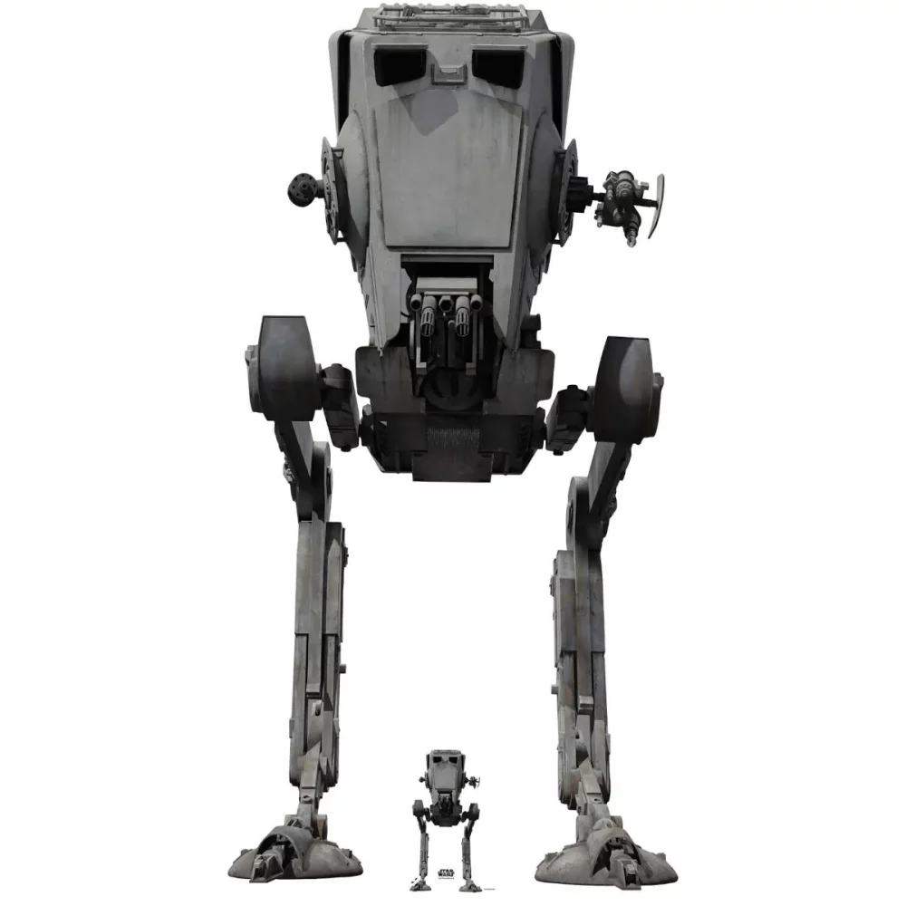 All Terrain Scout Transport AT-ST Star Wars Official Lifesize + Mini Cardboard Cutout Front
