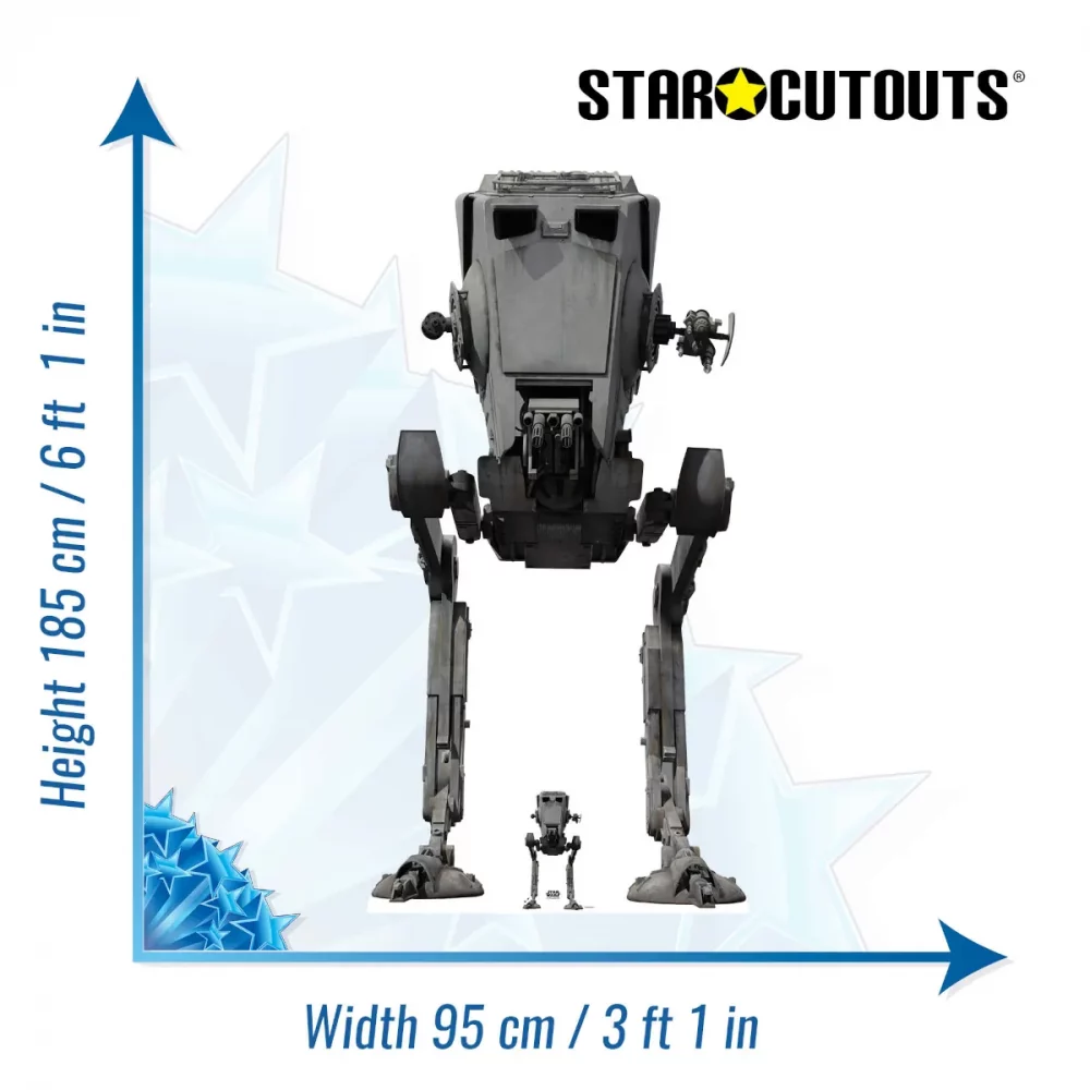All Terrain Scout Transport AT-ST Star Wars Official Lifesize + Mini Cardboard Cutout Size
