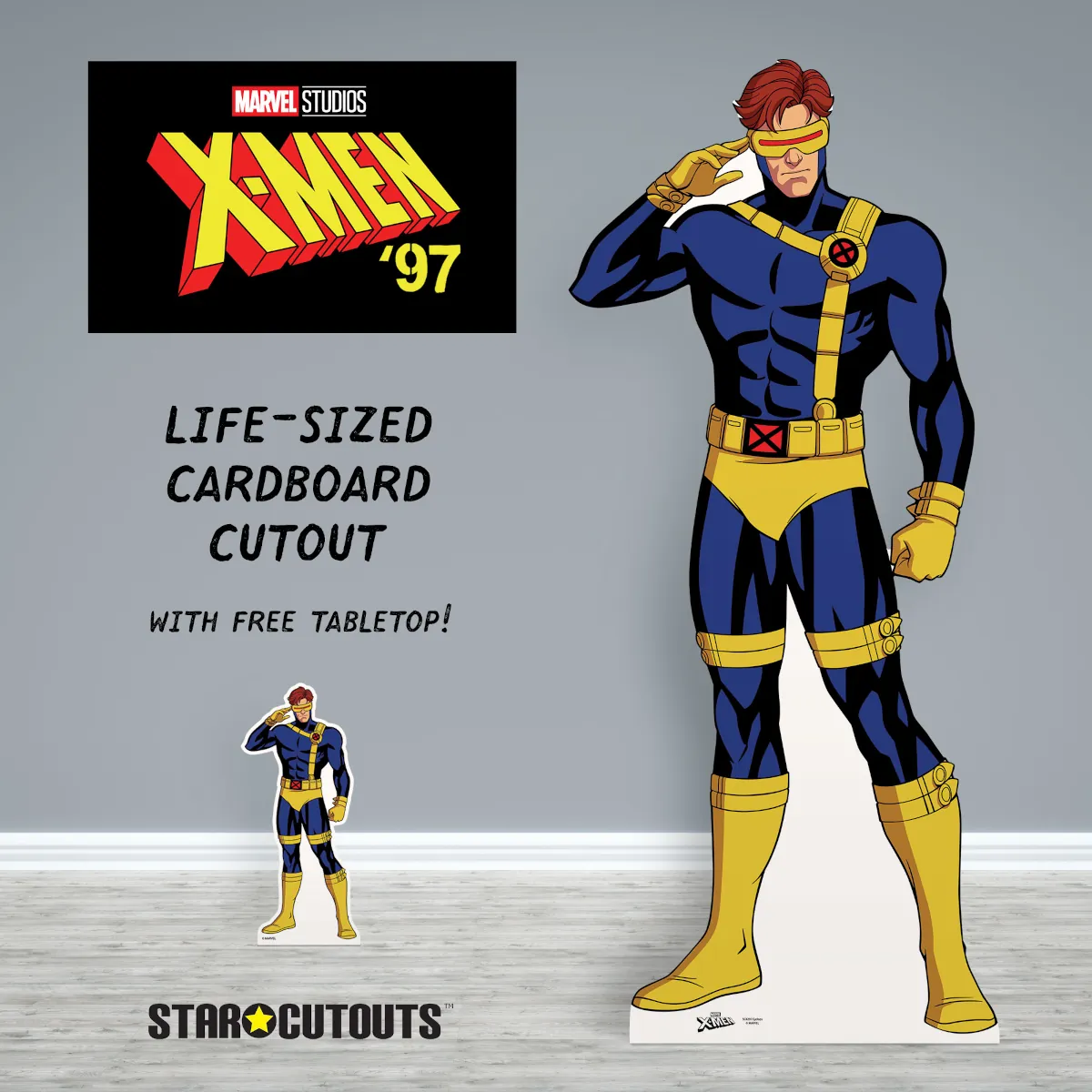 Cyclops Marvel X-Men '97 Official Lifesize + Mini Cardboard Cutout Room