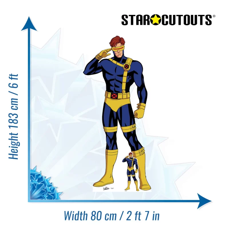Cyclops Marvel X-Men '97 Official Lifesize + Mini Cardboard Cutout Size