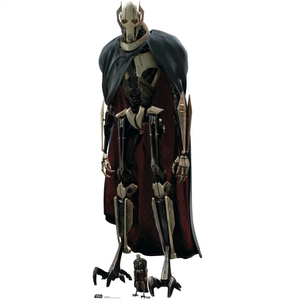 General Grievous Star Wars Official Lifesize + Mini Cardboard Cutout Front