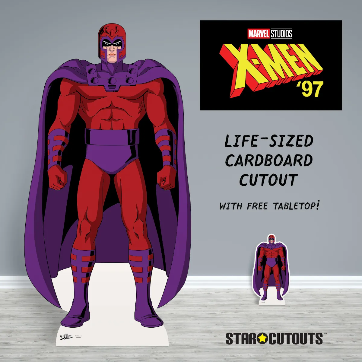 Magneto Marvel X-Men '97 Official Lifesize + Mini Cardboard Cutout Room