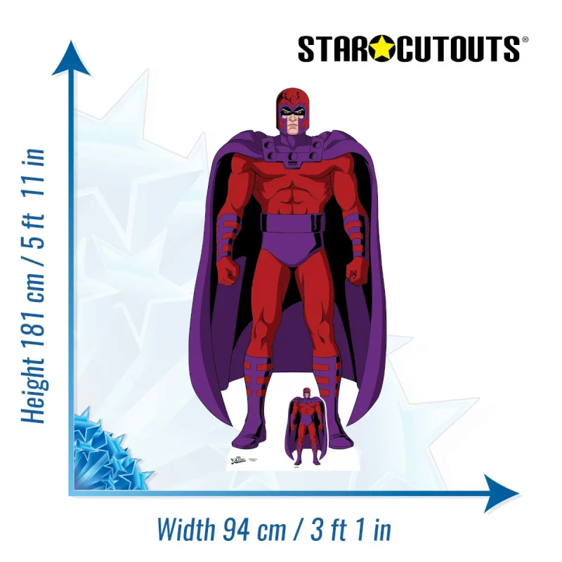 Magneto Marvel X-Men '97 Official Lifesize + Mini Cardboard Cutout Size