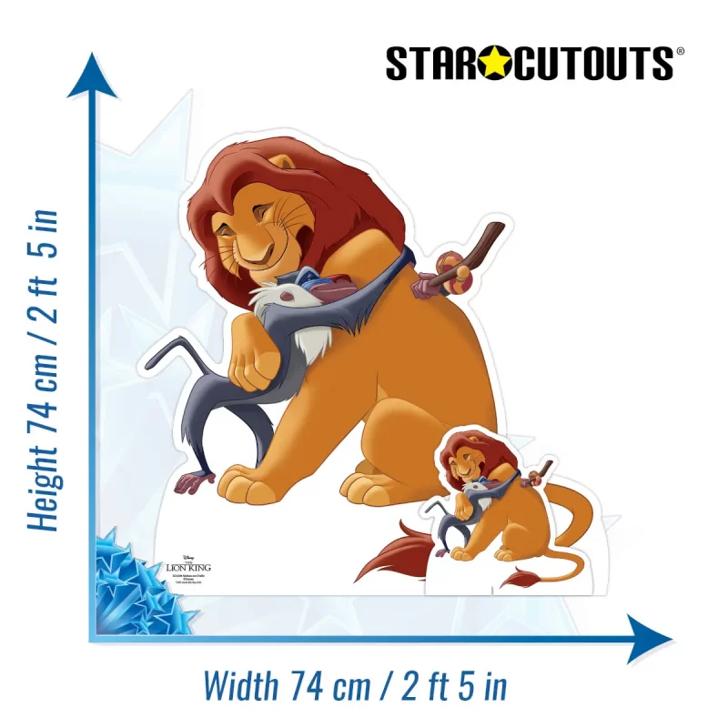Mufasa & Rafiki Disney The Lion King Official Small + Mini Cardboard Cutout Size