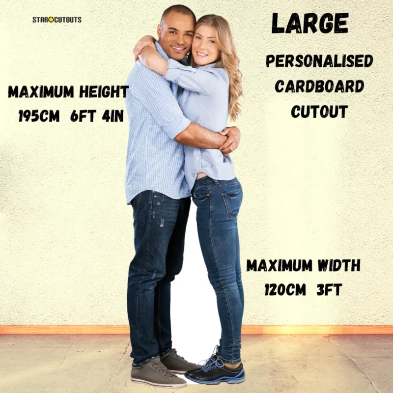 Personalised Double Wide Custom Cardboard Cutout Maximum Height 195cm 2