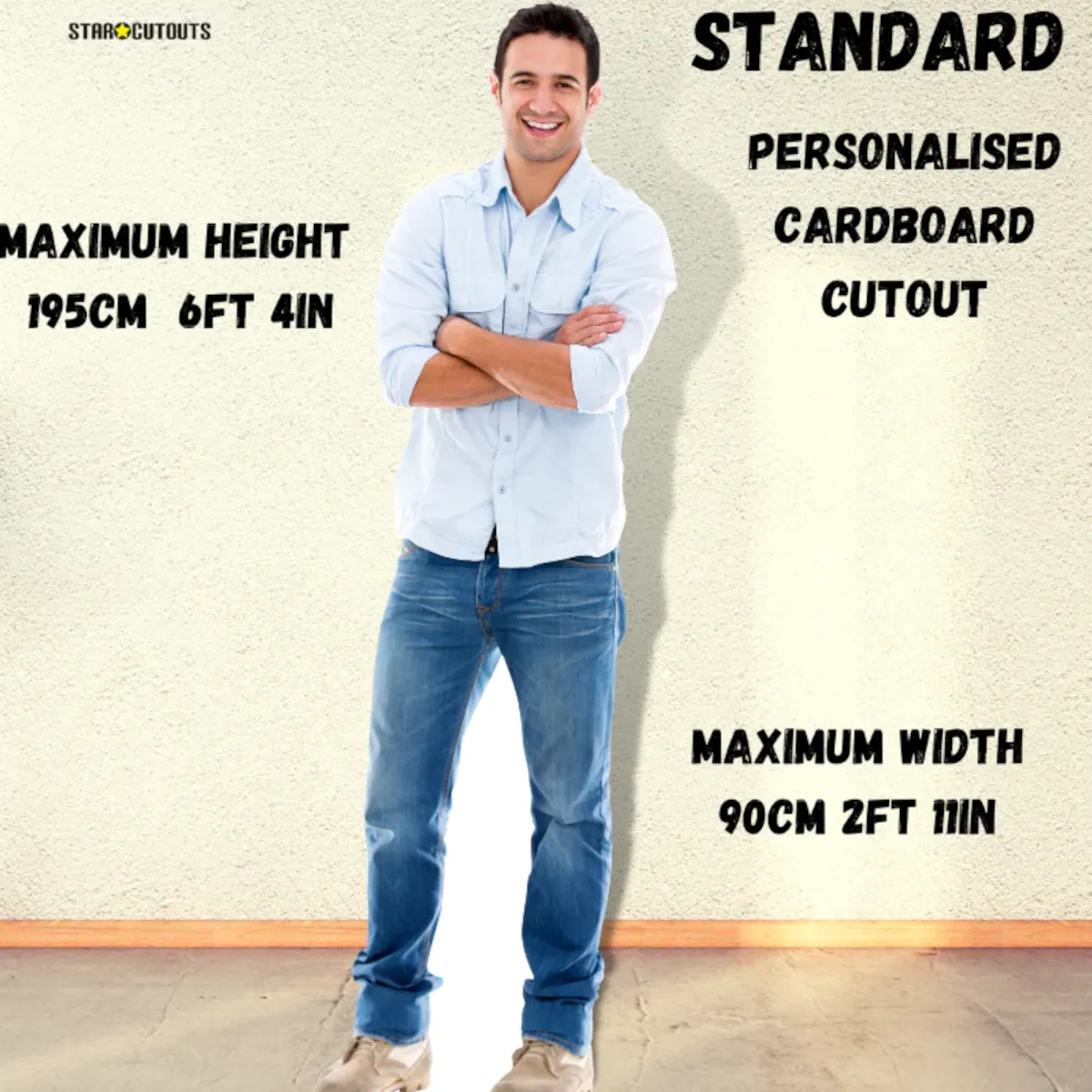 Personalised Standard Size Custom Cardboard Cutout Maximum Height 195cm