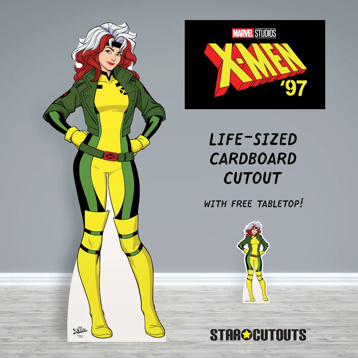 Rogue Marvel X-Men '97 Official Lifesize + Mini Cardboard Cutout Room