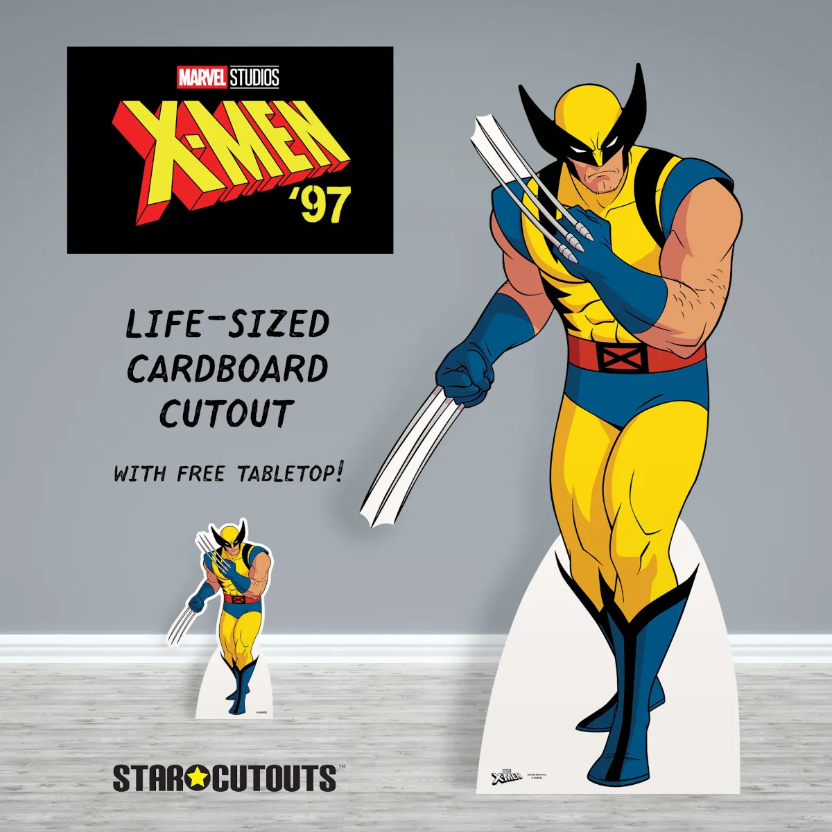 Wolverine Marvel X-Men '97 Official Lifesize + Mini Cardboard Cutout Room