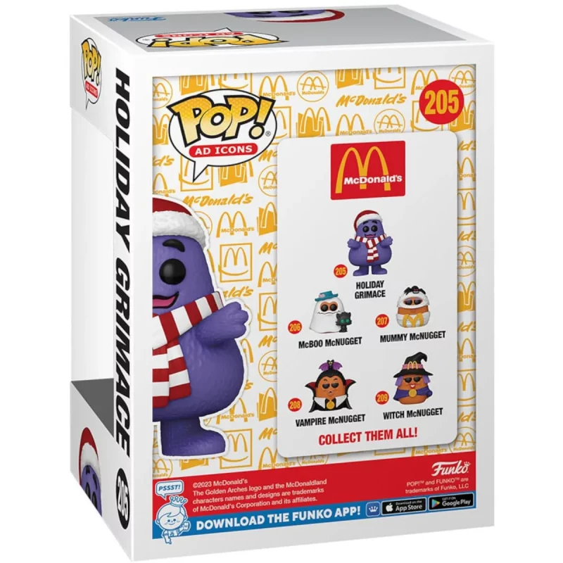Funko Pop Ad Icons McDonalds Holiday Grimace Collectable Vinyl Figure Back