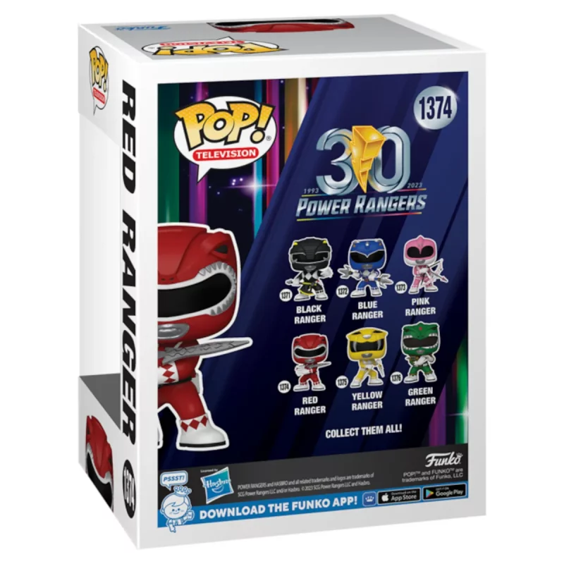 Funko Pop Television Power Rangers 30th Anniversary Red Ranger Collectable Vinyl Figure Back