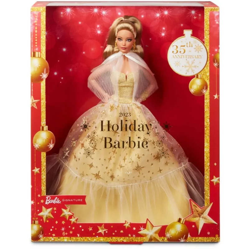 Barbie Signature Doll 35th Anniversary 2023 Holiday Doll Barbie 3 Box Front