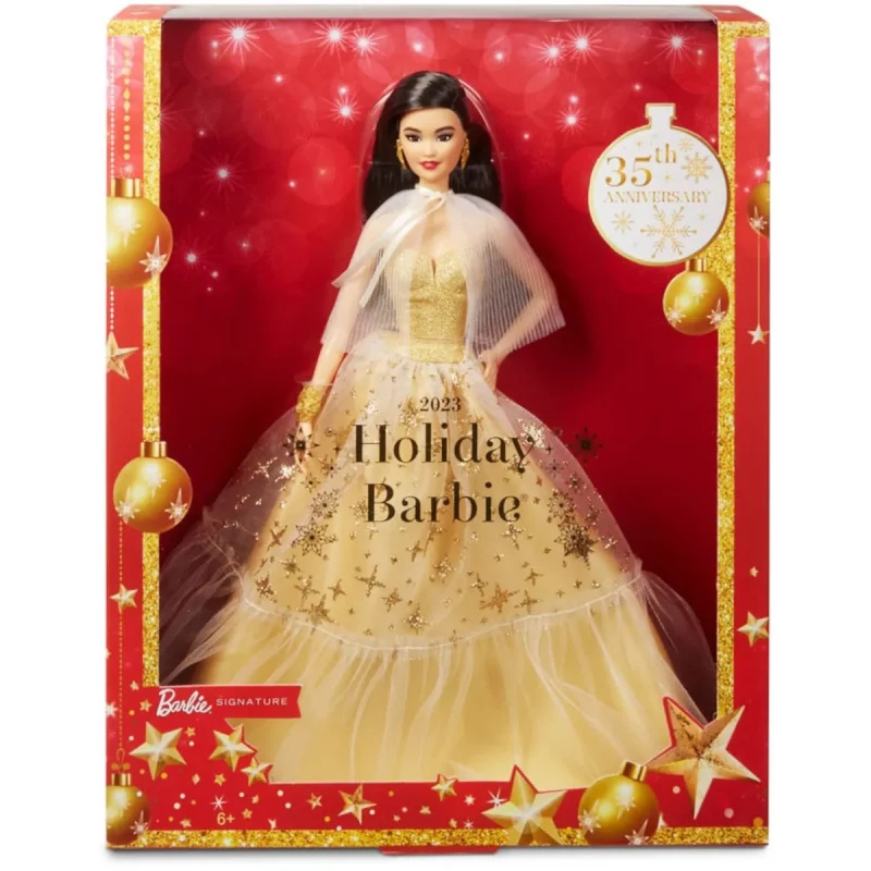 Barbie Signature Doll 35th Anniversary 2023 Holiday Doll Barbie 4 Box Front