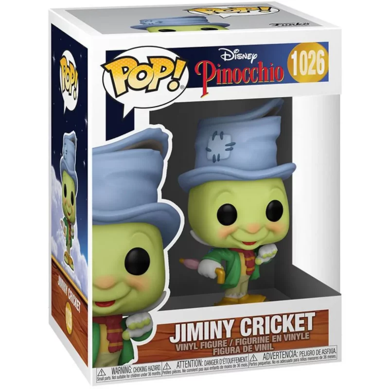 Funko Pop Movies Disney Pinocchio (80th Anniversary) Jiminy Cricket Collectable Vinyl Figure Box