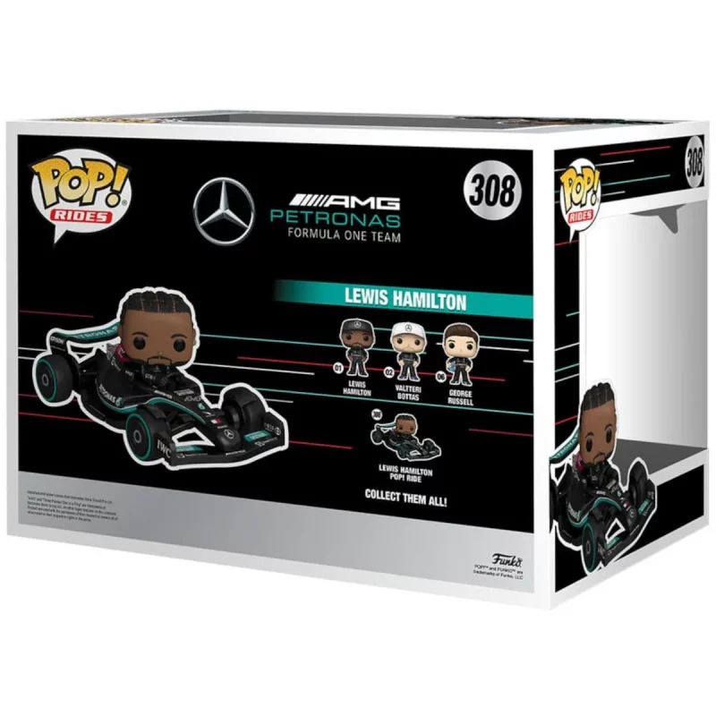 Funko Pop Rides Super Deluxe Mercedes-AMG Lewis Hamilton Car Collectable Vinyl Figure Box Back