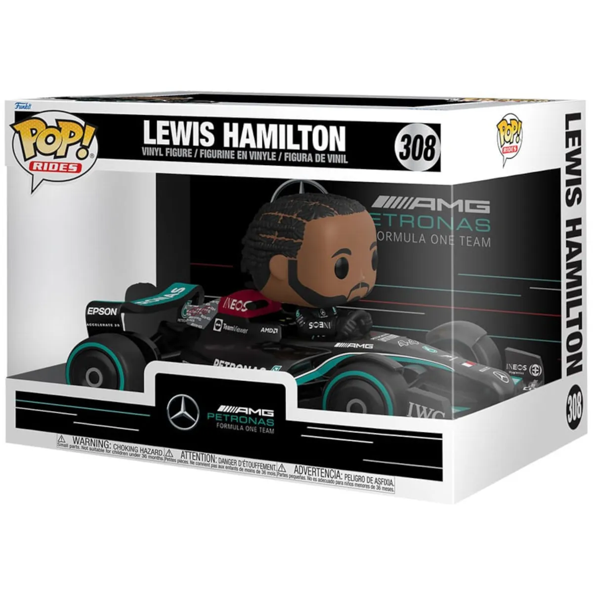 Funko Pop Rides Super Deluxe Mercedes-AMG Lewis Hamilton Car Collectable Vinyl Figure Box Front