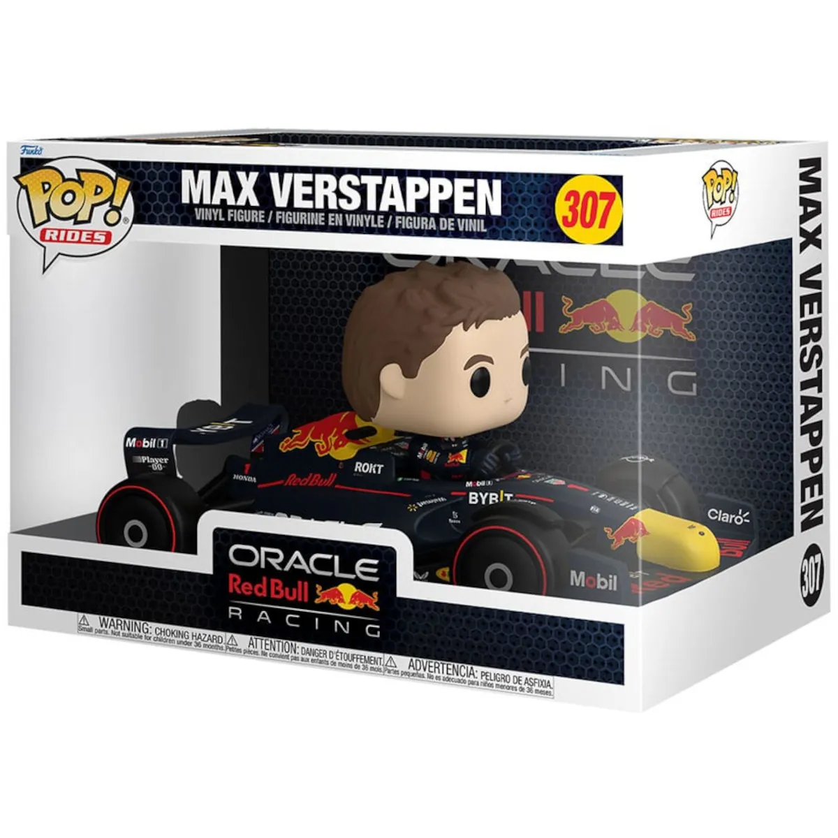 Funko Pop Rides Super Deluxe Oracle Red Bull Racing Max Verstappen Car Collectable Vinyl Figure Box Front