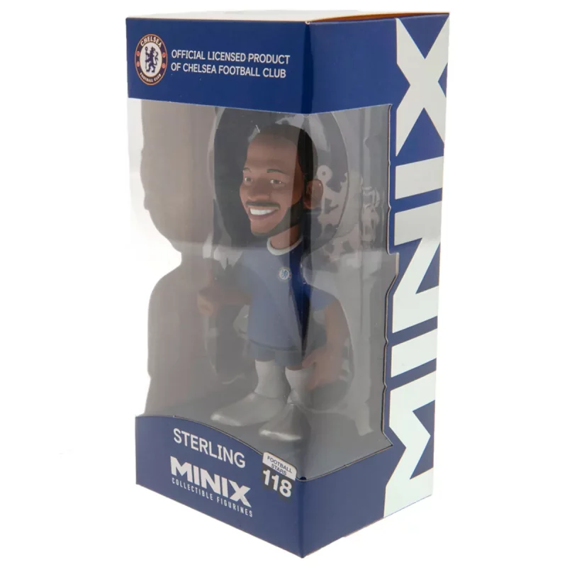 Raheem Sterling Chelsea FC 12cm MINIX Collectable Figure Box Left