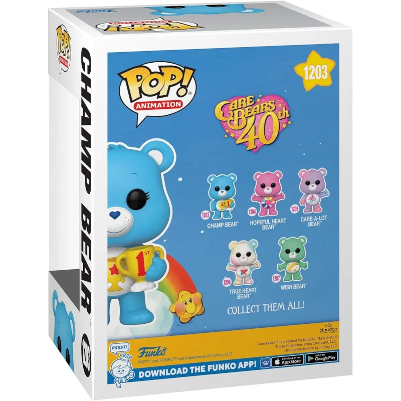 Funko Pop! Animation Care Bears Champ Bear Collectable Vinyl Figure Box Back
