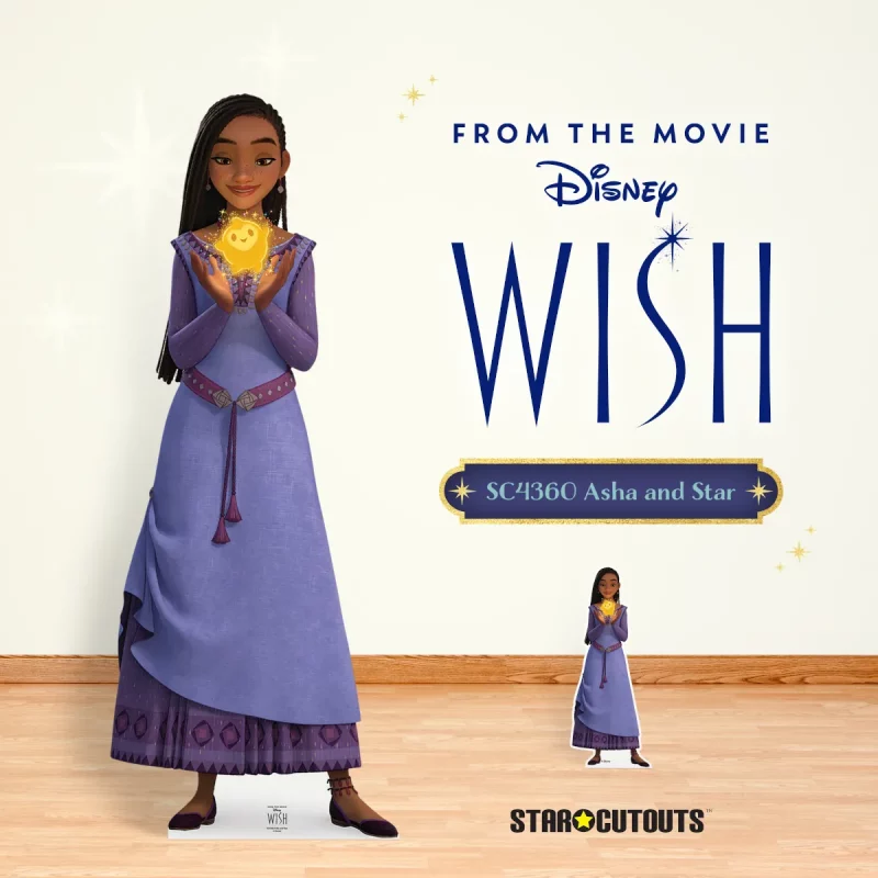 SC4360 Asha with Wishing Star (Disney Wish) Official Lifesize + Mini Cardboard Cutout Standee Room