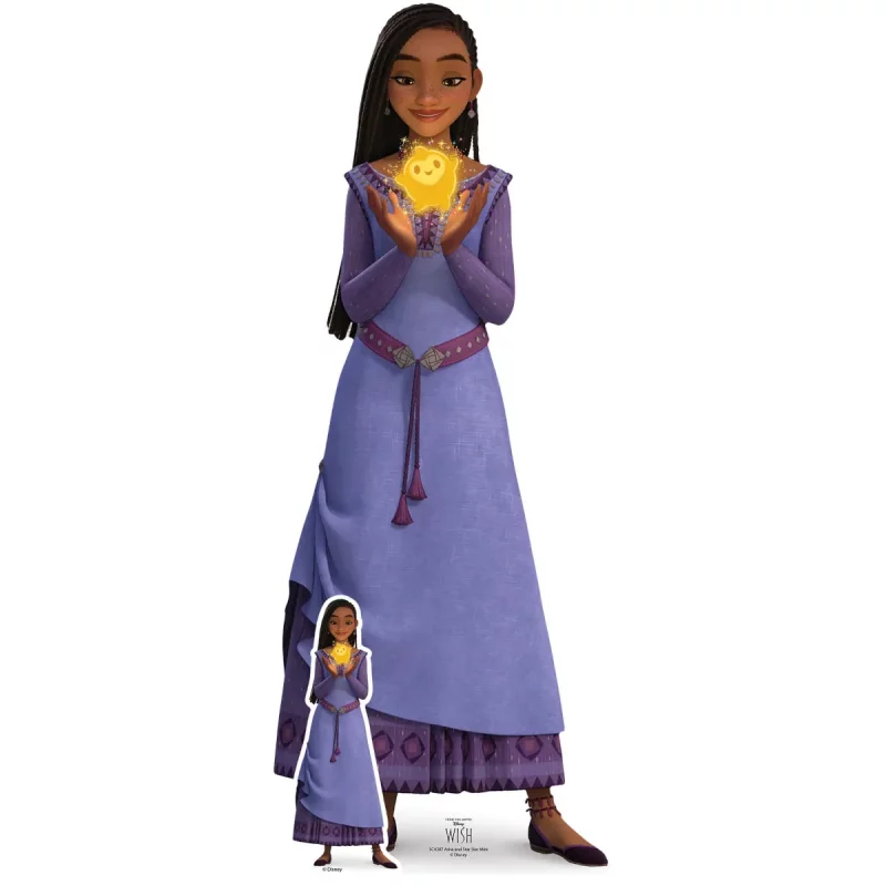 SC4387 Asha with Wishing Star (Disney Wish) Official Small + Mini Cardboard Cutout Standee Front