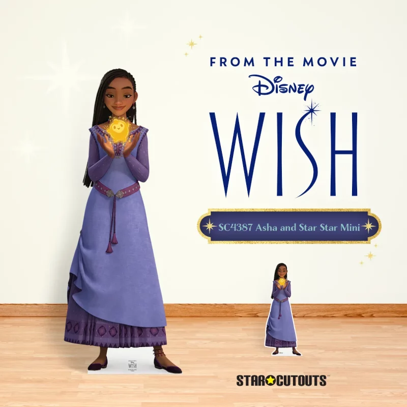 SC4387 Asha with Wishing Star (Disney Wish) Official Small + Mini Cardboard Cutout Standee Room