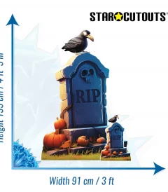 SC4476 Cartoon Tombstone (Halloween) Lifesize + Mini Cardboard Cutout Standee Size