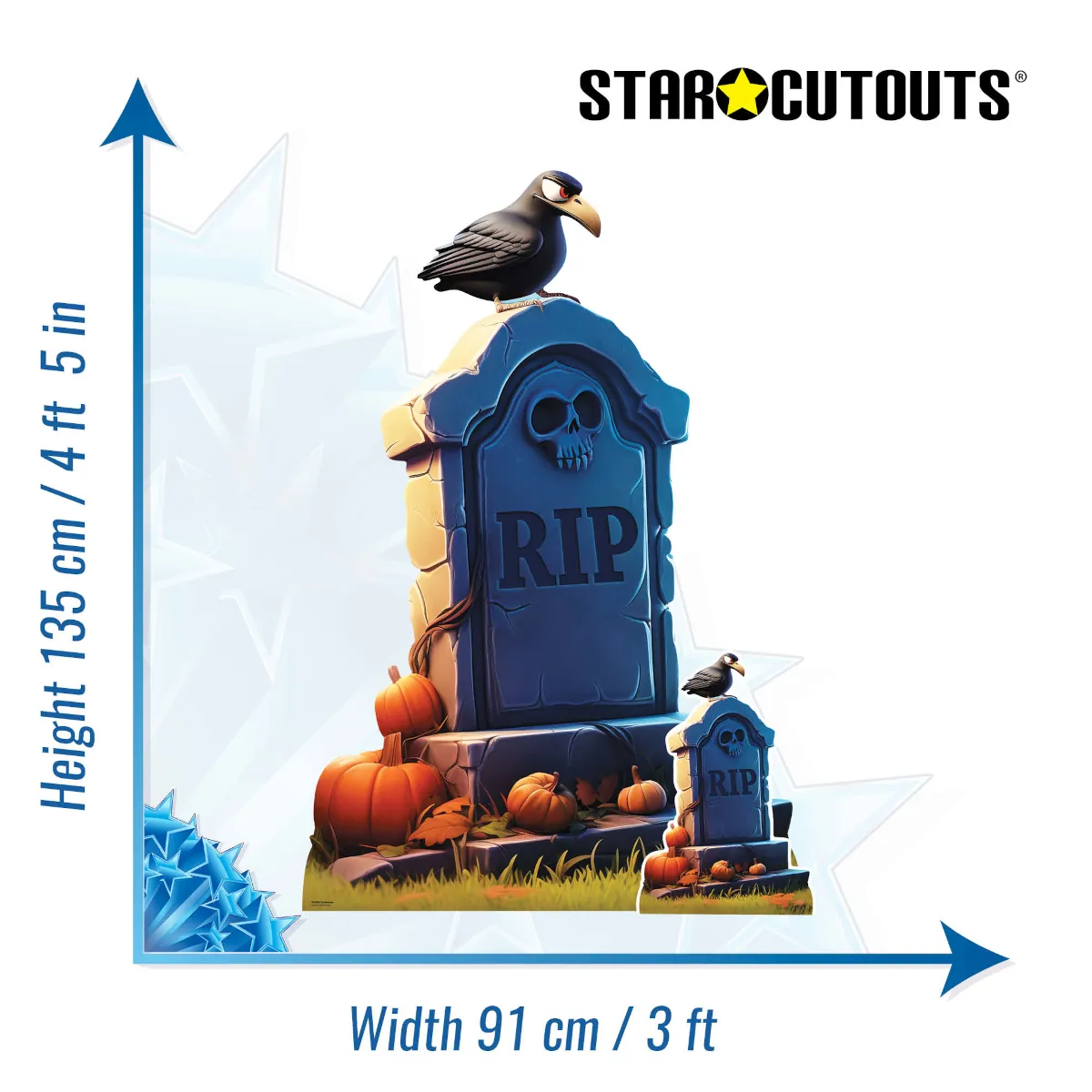 SC4476 Cartoon Tombstone (Halloween) Lifesize + Mini Cardboard Cutout Standee Size