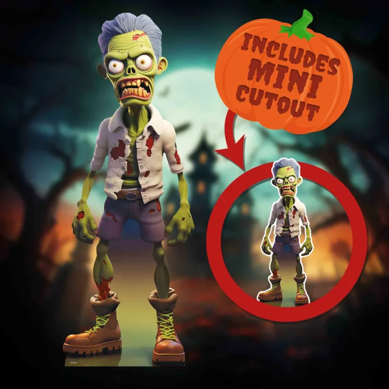 SC4476 Cartoon Zombie (Halloween) Lifesize + Mini Cardboard Cutout Standee Spotlight