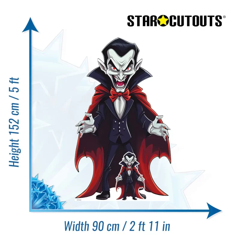 SC4477 Cartoon Vampire (Halloween) Lifesize + Mini Cardboard Cutout Standee Size