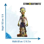 SC4478 Cartoon Zombie (Halloween) Lifesize + Mini Cardboard Cutout Standee Size