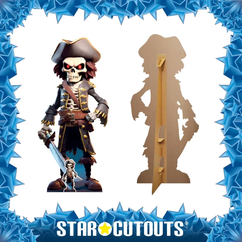 SC4479 Cartoon Pirate Skeleton (Halloween) Lifesize + Mini Cardboard Cutout Standee Frame