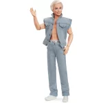 Barbie The Movie Doll Ken Wearing Denim Matching Set Front