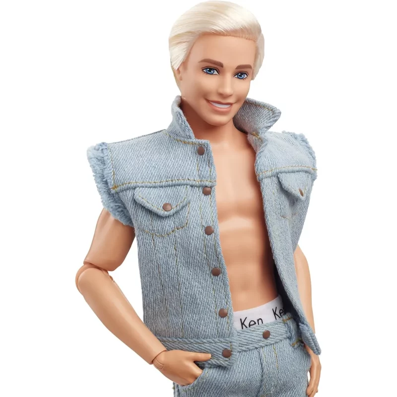 Barbie The Movie Doll Ken Wearing Denim Matching Set Pose