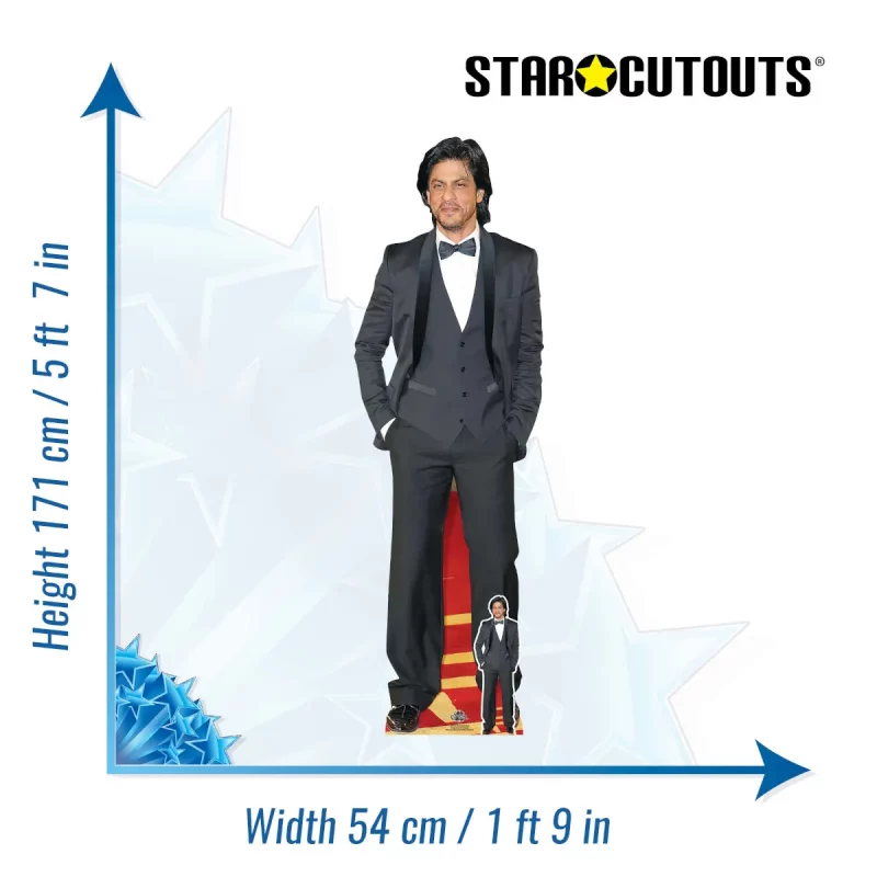 CS1119 Shah Rukh Khan 'Black Tuxedo' (Pakistani Actor) Lifesize + Mini Cardboard Cutout Standee Size
