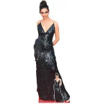 CS1167 Deepika Padukone 'Black Dress' (Indian Actress) Lifesize + Mini Cardboard Cutout Standee Front