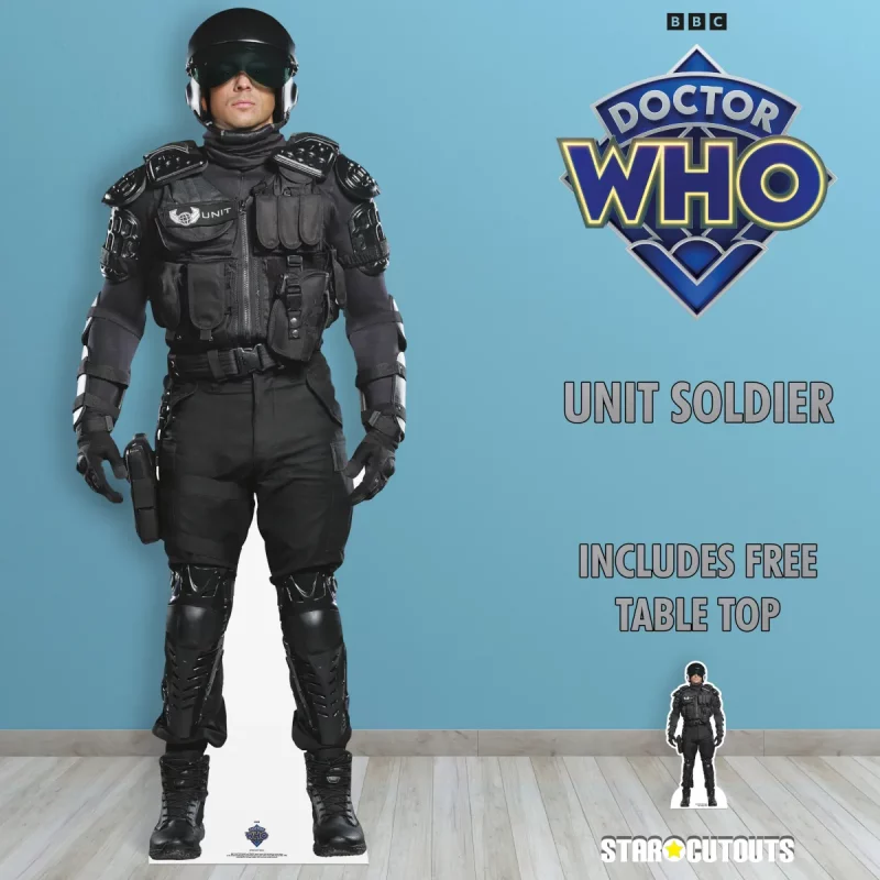 SC4356 UNIT Soldier (Doctor Who) Official Lifesize + Mini Cardboard Cutout Standee Room