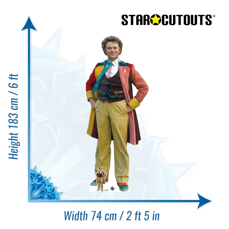 SC4400 The Sixth Doctor 'Colin Baker' (Doctor Who) Official Lifesize + Mini Cardboard Cutout Standee Size