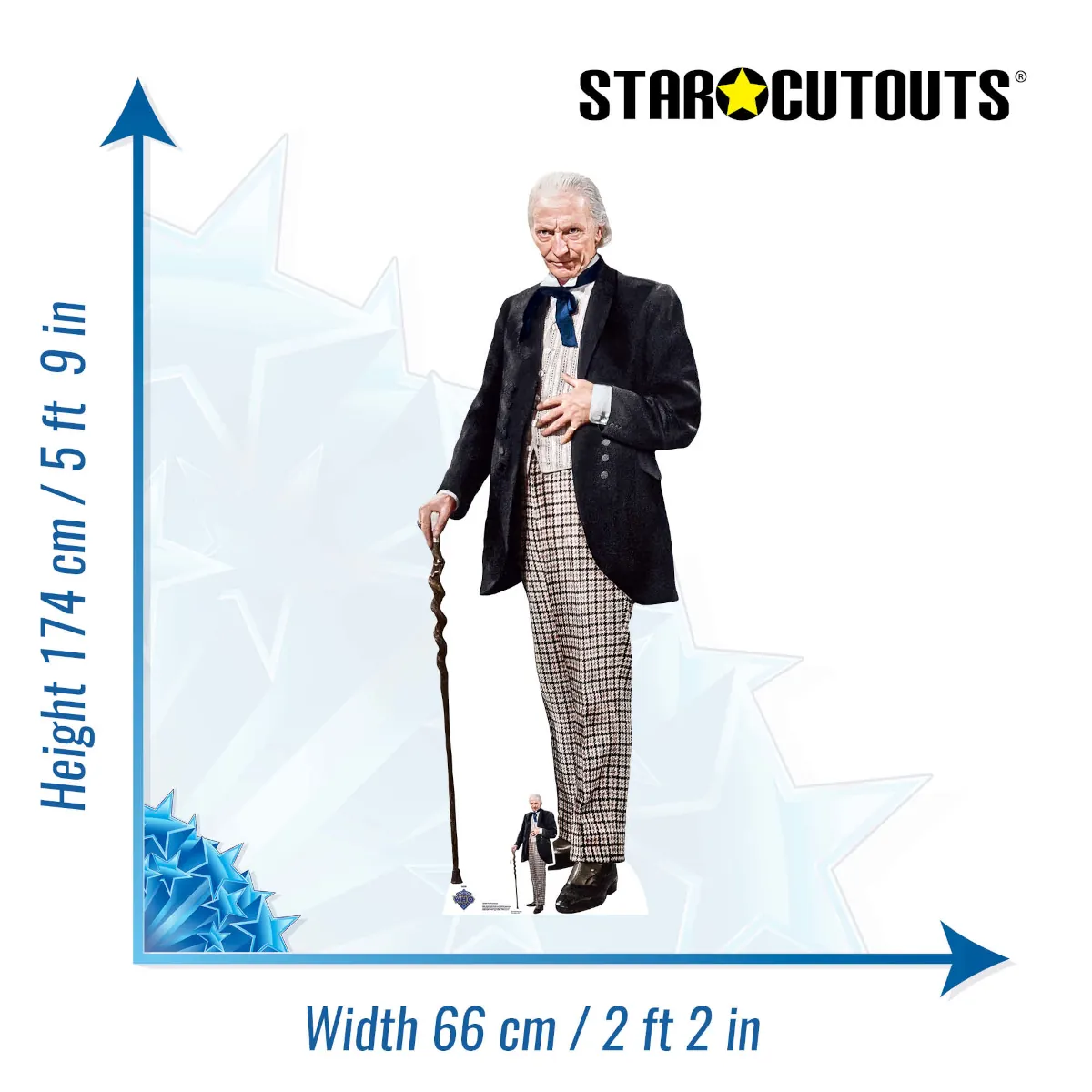 SC4401 The First Doctor 'William Hartnell' (Doctor Who) Official Lifesize + Mini Cardboard Cutout Standee Size