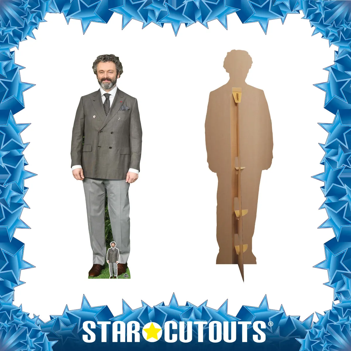 CS1123 Michael Sheen (Welsh Actor) Lifesize + Mini Cardboard Cutout Standee Frame