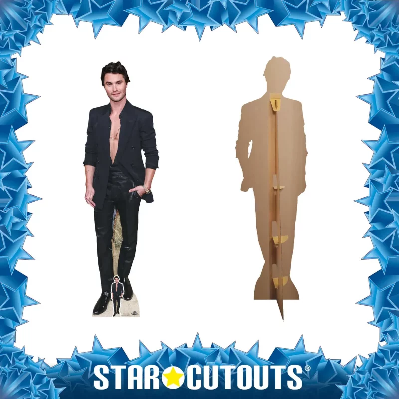 CS1129 Chase Stokes 'Black Suit' (American Actor) Lifesize + Mini Cardboard Cutout Standee Frame