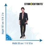 CS1129 Chase Stokes 'Black Suit' (American Actor) Lifesize + Mini Cardboard Cutout Standee Size